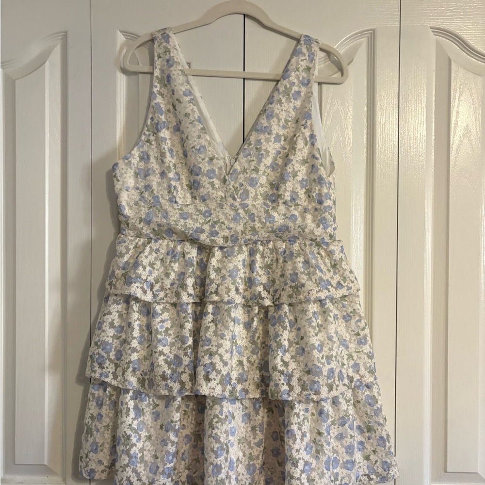Altar'd State Floral Tiered Mini Dress